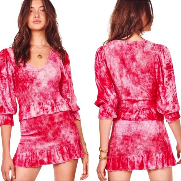 NWT LoveShackFancy Velvet Roses Evan Dress - Sz Med - Picture 1 of 13